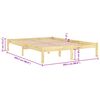 vidaXL Bed Frame without Mattress Solid Wood 200x200 cm
