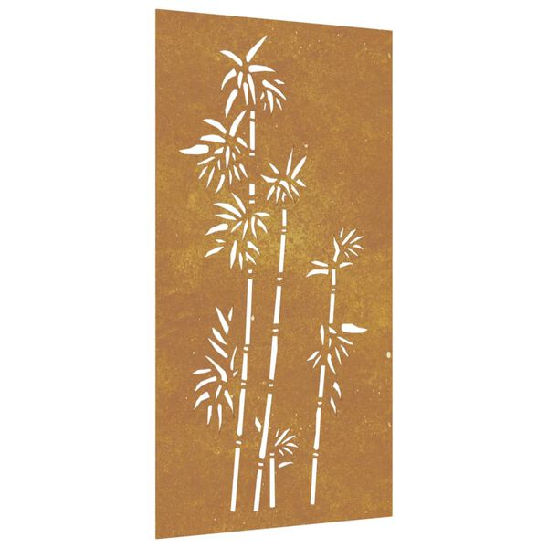 vidaXL Garden Wall Decoration 105x55 cm Corten Steel Bamboo Design