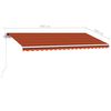 vidaXL Freestanding Manual Retractable Awning 400x300 cm Orange/Brown