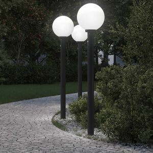 vidaXL Bollard Lights with Sensor 3 pcs 120 cm Black IP44