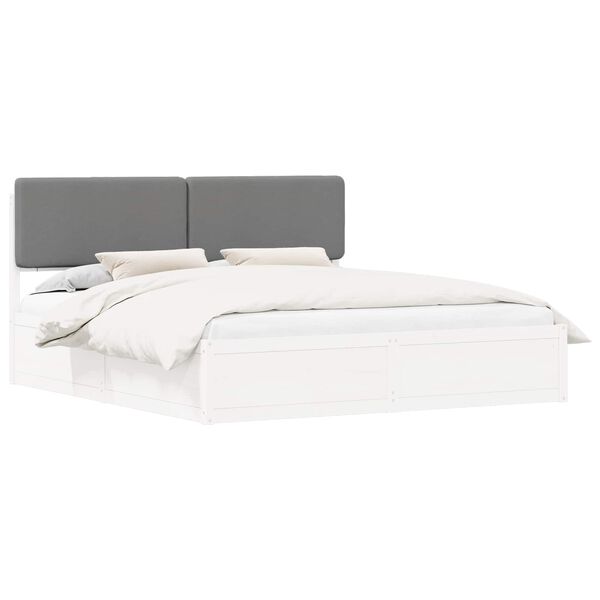 vidaXL Bed Frame with Upholstered Headboard Light Grey 180 x 200 cm