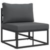 vidaXL Outdoor Furniture with Cushion with Pillow Black Aluminium