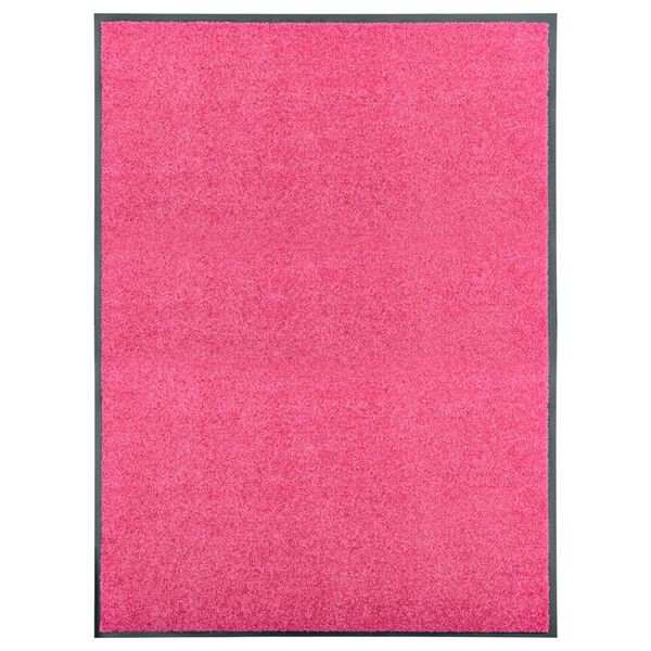 vidaXL Doormat Washable Pink 90x120 cm