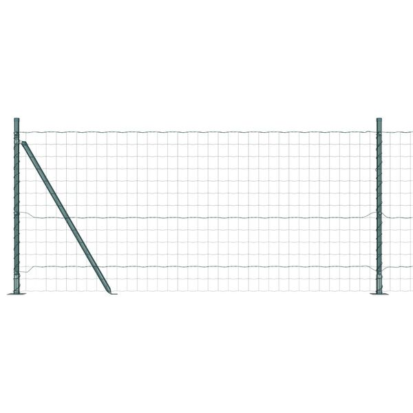 vidaXL Fence with Posts Green 1 x 10 m Steel