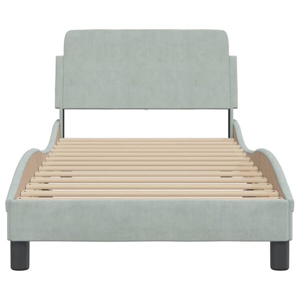 vidaXL Bed Frame "Dover" Light Grey 90x190 cm Single Velvet