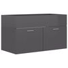 vidaXL 2 Piece Bathroom Furniture Set High Gloss Grey Engineered Wood