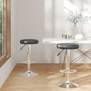 vidaXL Bar Stools 2 pcs Black Faux Leather