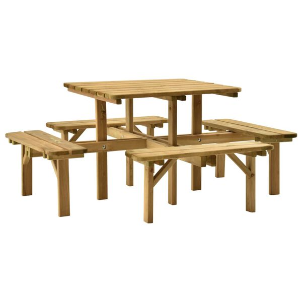 vidaXL 4-Side Picnic Table 172x172x73 cm Impregnated Pinewood