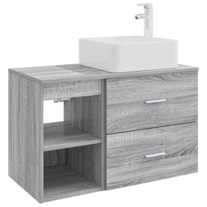 vidaXL Bathroom Furniture Set 2 pcs Grey Sonoma Engineered Wood