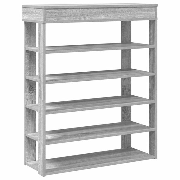 vidaXL Shoe Rack Grey Sonoma 80x30x98 cm Engineered Wood