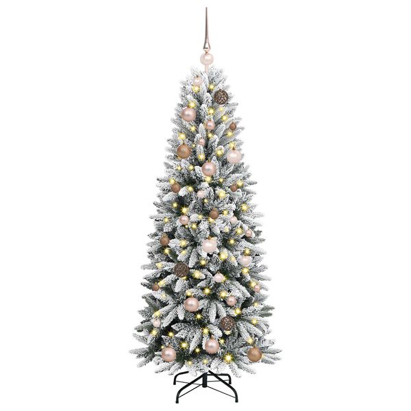 vidaXL Artificial Christmas Tree with 150 LEDs with Stand White 150 cm