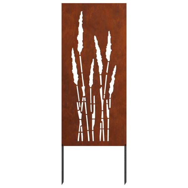 vidaXL Garden Privacy Screen Floral Rusty 50 x 140 cm Weathering steel