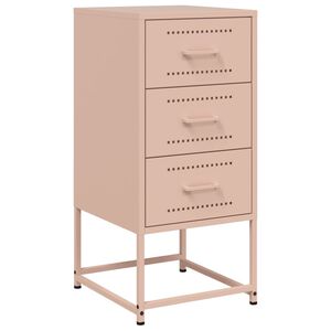 vidaXL Bedside Cabinet Pink 36x39x78 cm Steel