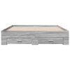 vidaXL Bed Frame with Drawers without Mattress Grey Sonoma 150x200 cm King Size