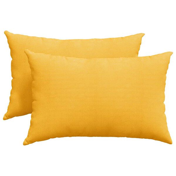 vidaXL Sofa Pillows 2 pcs Light Yellow 60 x 40 cm Corduroy Fabric