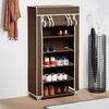Fabric Shoe Cabinet with Cover 58 x 28 x 106 cm Brown