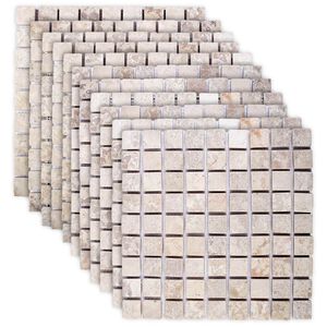 vidaXL Mosaic Tiles Cream 30 x 30 cm Marble