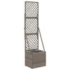 vidaXL Garden Planter with Trellis Grey 35 x 30 x 135 cm Poly Rattan