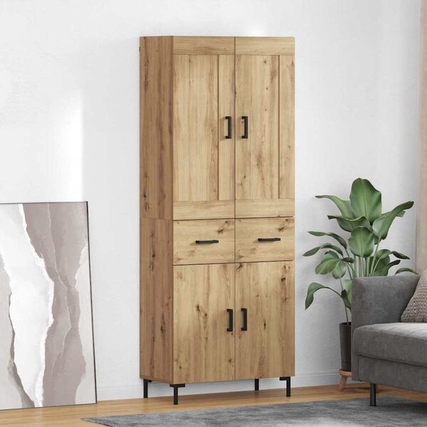 vidaXL Highboard with Drawer 2 pcs Artisan Oak Engineered Wood