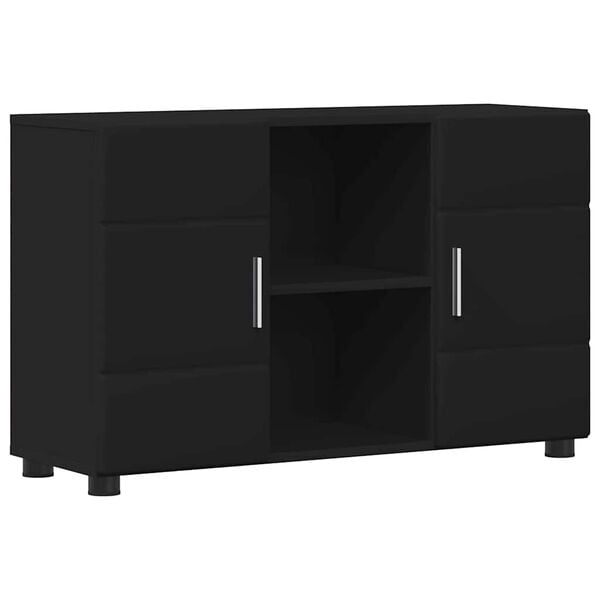 vidaXL Sideboard with Door Black 88.5 x 30.5 x 55.5 cm Engineered Wood