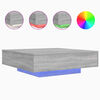 vidaXL Coffee Table with LED Lights Grey Sonoma 100x100x31 cm
