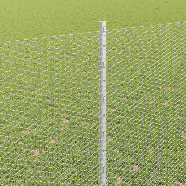 vidaXL Fence and Post Silver 1.6 x 10 m Steel