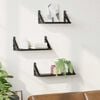 vidaXL Wall Shelf Wall-mounted with Storage 3 pcs Black Oak