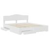 vidaXL Bed Frame with Headboard White 200 x 200 cm Engineered Wood