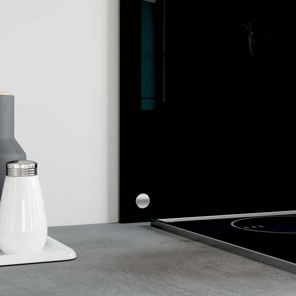 vidaXL Kitchen Backsplash Black 70 x 60 cm Tempered Glass