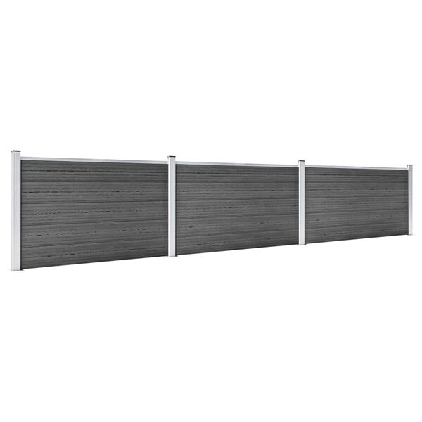 vidaXL Fence Panel Set WPC 526x105 cm Black
