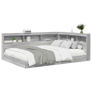 vidaXL Bookcase Bed Grey sonoma 140 x 200 cm Engineered wood