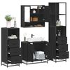 vidaXL 4&nbsp;Piece Bathroom Furniture Set&nbsp;Black Engineered Wood