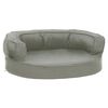 vidaXL Ergonomic Dog Bed Mattress 60x42 cm Linen Look Grey