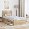 vidaXL Bed Frame with Headboard Sonoma Oak 90 x 200 cm Engineered Wood
