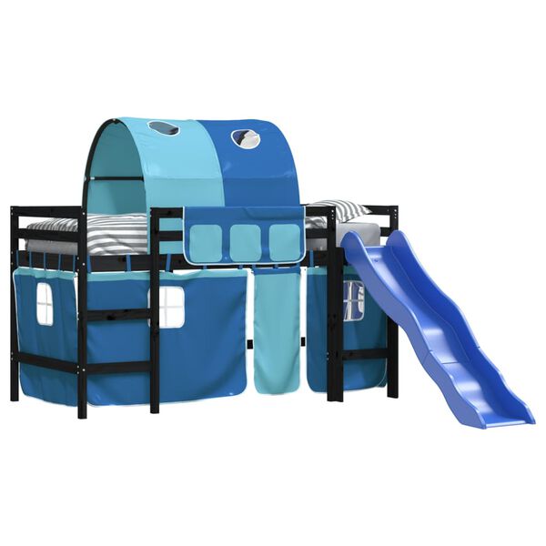 vidaXL Kids' Loft Bed with Tunnel without Mattress Blue 90x190 cm Single