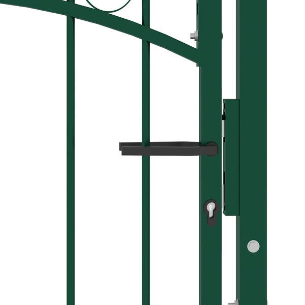 vidaXL Fence Gate Emmen with Spikes Steel 104x134.5 cm Green