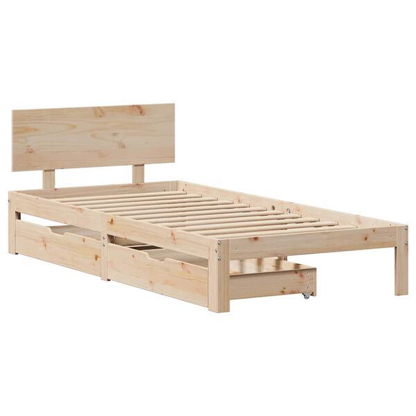 vidaXL Bed Frame with Drawers without Mattress 90x190 cm Single