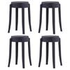 vidaXL Stackable Stools 4 pcs Black Plastic