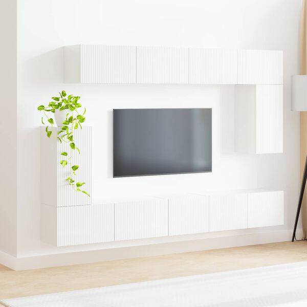 vidaXL TV Cabinet Set 5 pcs High Gloss White Engineered Wood