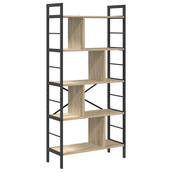 vidaXL Bookshelf Sonoma Oak 75 x 30 x 156 cm Engineered Wood