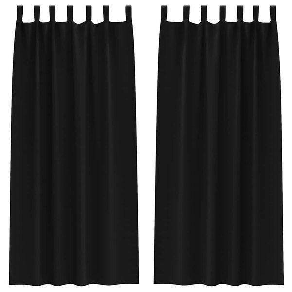 vidaXL Blackout Curtains with Rings 2 pcs Black 260 x 140 cm Polyester