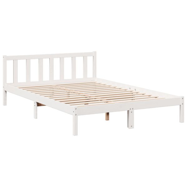 vidaXL Extra Long Bed Frame without Mattress White 160x210 cm Solid Wood Pine