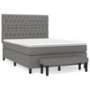 vidaXL Box Spring Bed with Mattress Dark Grey 140x200 cm Fabric