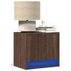 vidaXL Wall-mounted Bedside Cabinet with LED Lights Brown Oak