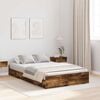 vidaXL Storage Bed Frame Smoked Oak 120 x 190 cm Engineered Wood
