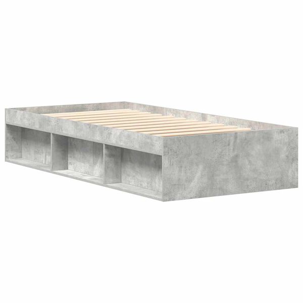 vidaXL Bed Frame without Mattress Concrete Grey 75x190 cm Small Single Small Single
