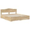 vidaXL Bed Frame with Drawer Sonoma Oak 200 x 200 cm Engineered Wood