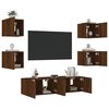vidaXL 6 Piece TV Wall Units with LED Brown Oak Engineered Wood