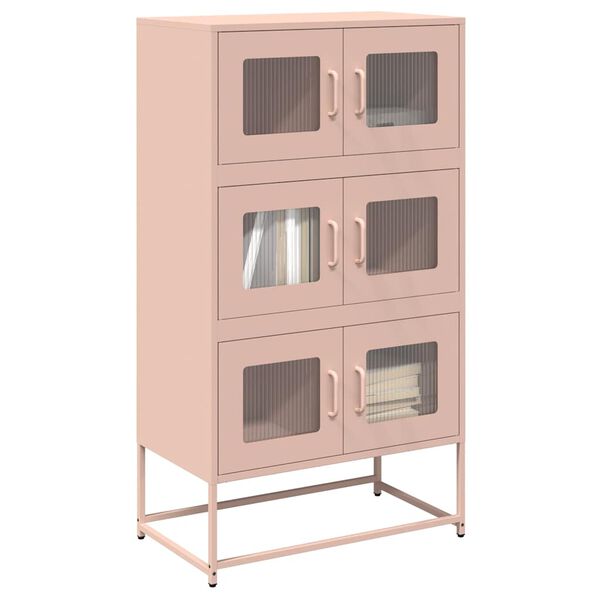 vidaXL Highboard Pink 68x39x123 cm Steel