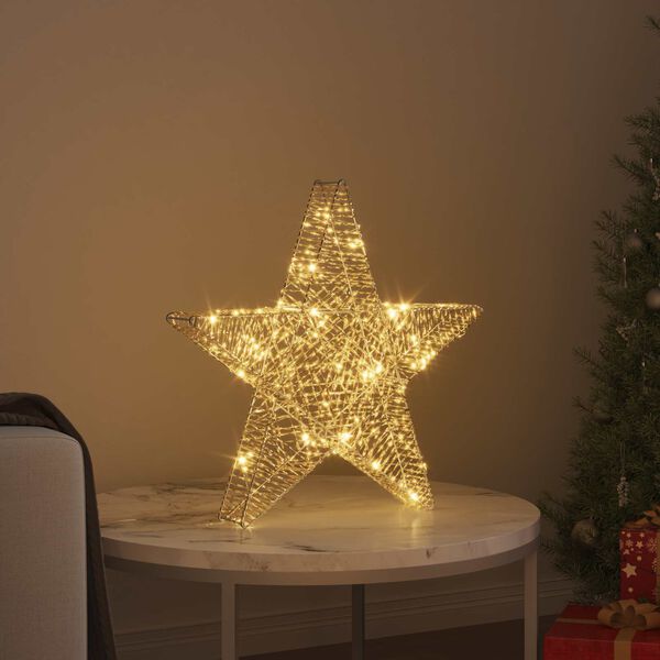 vidaXL 3D Star with 50 LEDs Warm white 55 x 52.5 x 9 cm PET